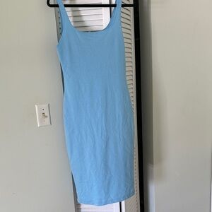 Zara Light Blue Casual Bodycon Midi Dress